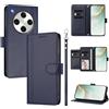 linsuyu Cover Compatible con Oppo Find X8 Pro 5G 【Design a portafoglio due scomparti per carte】 Custodia per cellulare Blue