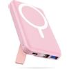 AOGUERBE PowerBank per MagSafe, 10000mAh Power Bank Magnetico per iPhone | Caricatore Portatile Wireless PD 22,5W Ricarica Rapida, Display LED, Pieghevole Batteria Esterna per iPhone 17/16/15/14/13/12