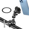EEEKit Supporto magnetico per telefono, in metallo, regolabile, girevole a 360°, per moto, scooter, bicicletta girevole, carrello da golf, ringhiera o passeggino, compatibile