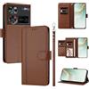 linsuyu Cover Compatible con ZTE Nubia Z60 Ultra 【Design a portafoglio due scomparti per carte】 Custodia per cellulare Brown