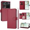 linsuyu Cover Compatible con ZTE Nubia Z60 Ultra 【Design a portafoglio due scomparti per carte】 Custodia per cellulare Red