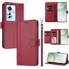 linsuyu Cover Compatible con Oppo Reno11 F / F25 Pro 【Design a portafoglio due scomparti per carte】 Custodia per cellulare Red