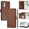 linsuyu Cover Compatible con Motorola Moto G52 4G / G82 5G / G71S 5G 【Design a portafoglio due scomparti per carte】 Custodia per cellulare Brown