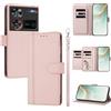 linsuyu Cover Compatible con ZTE Nubia Z60 Ultra 【Design a portafoglio due scomparti per carte】 Custodia per cellulare Pink