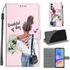 KENHONER Custodia per Samsung Galaxy A05s, ragazza | Portafoglio Pelle PU, Magnetica, Resistente Agli Urti, Scomparto Carte Credito, Pieghevole, Flip Libro, Motivo