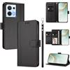 linsuyu Cover Compatible con Oppo Reno8 4G / Reno7 4G / F21 (F21S) Pro 【Design a portafoglio due scomparti per carte】 Custodia per cellulare Black