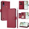 linsuyu Cover Compatible con Motorola Moto E7 Power 2021 / E7i Power 【Design a portafoglio due scomparti per carte】 Custodia per cellulare Red