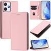 xinyunew Cover per Xiaomi Redmi 12 4G/Xiaomi Poco M6 Pro 5G, Custodia Portafoglio in Pelle Cover Folio a Libro con Slot per Porta Carte Supporto Magnetica Flip Case - [rosa]