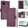 linsuyu Cover Compatible con Realme C21Y / C25Y 【Design a portafoglio due scomparti per carte】 Custodia per cellulare Violet