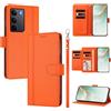 linsuyu Cover Compatible con Realme 14x 5G / C75 4G / V60 Pro / P3x,Compatible con Realme Narzo 80X 【Design a portafoglio due scomparti per carte】 Custodia per cellulare Orange