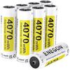 ENEGON - Confezione da 8 pile AA ricaricabili al litio 4070 mWh 1,5 V, ricaricabili esclusivamente con caricabatterie specifico per litio. Elevate prestazioni per controller di gioco,(bianco)