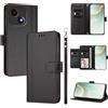 linsuyu Cover Compatible con ZTE Blade A35E 【Design a portafoglio due scomparti per carte】 Custodia per cellulare Black