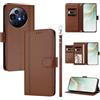 linsuyu Cover Compatible con TCL 50 Nxtpaper / 50 Pro NXTpaper,Compatible con TCL P10 【Design a portafoglio due scomparti per carte】 Custodia per cellulare Brown