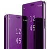 Fciaeytou Custodia trasparente per Samsung A51, custodia protettiva a specchio per Samsung Galaxy A51, in pelle, pieghevole, in policarbonato rigido, resistente agli urti, con supporto a portafoglio A51 5G