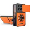 LEHEHE Cover per Motorola Edge 60 Fusion/Edge 60, Custodia con Copriobiettivo Scorrevole, Anello Magnetico Girevole a 360 Gradi con Funzione Stand Guscio Antiurto Rinforzato-Arancione