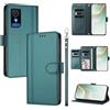 linsuyu Cover Compatible con TCL 501 4G,Compatible con Vodafone Smart M25 【Design a portafoglio due scomparti per carte】 Custodia per cellulare Green
