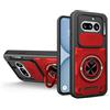 LEHEHE Cover per Nothing Phone 4a, Custodia con Copriobiettivo Scorrevole, Anello Magnetico Girevole a 360 Gradi con Funzione Stand Guscio Antiurto Rinforzato-Rosso