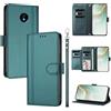 linsuyu Cover Compatible con Nokia C10 / C20 【Design a portafoglio due scomparti per carte】 Custodia per cellulare Green