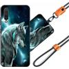 JEZSTHAI Cover Compatibile con Xiaomi Mi A3 Custodia in Silicone TPU Morbido con Cordino/Laccio Tracolla Cellulare,Antiurto AntiGraffio Protettiva Bumper Case con Disegno Motivi,Cover*A06