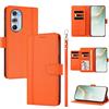 linsuyu Cover Compatible con Motorola Edge X30 / 30 Pro/Edge Plus (2022) XT2201 【Design a portafoglio due scomparti per carte】 Custodia per cellulare Orange
