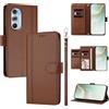 linsuyu Cover Compatible con Motorola Edge X30 / 30 Pro/Edge Plus (2022) XT2201 【Design a portafoglio due scomparti per carte】 Custodia per cellulare Brown