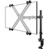 Pholiten Supporto da tavolo per monitor singolo non VESA con staffe adattatore VESA | Può contenere schermi fino a 68,6 cm senza fori VESA, supporto completamente regolabile, morsetto a C/base con occhiello