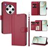 linsuyu Cover Compatible con Oppo Find X8 Pro 5G 【Design a portafoglio due scomparti per carte】 Custodia per cellulare Red
