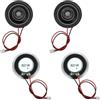 QUARKZMAN 4 Pcs Altoparlante Piccolo 8 Ohm 1W Guscio Metallico Rotondo | 30mm Diametro, Magnete, Con Filo Terminale 100mm, Micro Interno, Per DVD EVD Mini Impianto Audio, Mini, Altoparlante