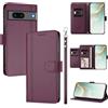 linsuyu Cover Compatible con Google Pixel 7 【Design a portafoglio due scomparti per carte】 Custodia per cellulare Violet
