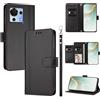 linsuyu Cover Compatible con ZTE Blade V50 Vita 【Design a portafoglio due scomparti per carte】 Custodia per cellulare Black