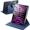 JETech Custodia Girevole per iPad Pro 11 4ª/3ª Gen (2022/2021), Navy | Cover Supporto Rotante 360°, Retro Trasparente, Auto Svegliati/Sonno, Porta Pencil, Protezione Completa
