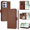 linsuyu Cover Compatible con Oppo Reno8 4G / Reno7 4G / F21 (F21S) Pro 【Design a portafoglio due scomparti per carte】 Custodia per cellulare Brown