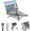koolehaoda Supporto PC Portatile,Supporto per Laptop Pieghevole in Lega di Alluminio,8 Livelli Regolabile & Raffreddamento Porta PC, Adatto per Desktop e Viaggi,Compatibile con iPhone MagSafe,Tablet e Laptop