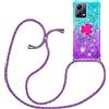 YAMCCCSE Custodia con Cordino per Xiaomi Redmi Note 12 / Poco X5 5G, Liquid Quicksand Cover con Collana Practical Stylish, Trasparente Silicone Glitter Liquido Antiscivolo Case per Cellulare Girocollo
