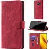CaseGla Cover per Xiaomi Poco X3 Pro/X3 NFC/X3, Rosso | Blocco RFID, Portafoglio Pelle PU, Flip Libro, Porta Carte, Magnetica Libretto, Antiurto Protezione Completa