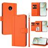 linsuyu Cover Compatible con Nokia C10 / C20 【Design a portafoglio due scomparti per carte】 Custodia per cellulare Orange