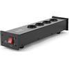 Dynavox filtro di rete HiFi X1000B, multipresa con 4 prese filtrate, spia LED per il corretto allineamento di fase, nero