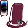 WenBaby Cover Compatible con iPhone 14 Pro Max,Cellulare Girocollo Custodia con Cordino TPU Corda Silicone Case Bumper per iPhone 14 Pro Max Custodia, Rosso