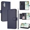 linsuyu Cover Compatible con Motorola Moto E32S / E32 / G22 【Design a portafoglio due scomparti per carte】 Custodia per cellulare Blue