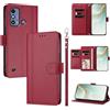 linsuyu Cover Compatible con ZTE Blade A53 / Blade A53 Plus 【Design a portafoglio due scomparti per carte】 Custodia per cellulare Red