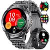 BENYAR SMART Smartwatch Uomo con Chiamate Bluetooth, 1.43AMOLDE Fitness Tracker con 530mAh Batteria/Torcia LED/110+ Modalità Sportive, Frequenza Cardiaca/Sonno, IP68 Impermeabile per Android iOS, Nero Grafite
