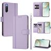 linsuyu Cover Compatible con Sony Xperia 10 V 2023 【Design a portafoglio due scomparti per carte】 Custodia per cellulare Purple
