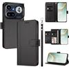 linsuyu Cover Compatible con Nothing Phone (4a) Pro 【Design a portafoglio due scomparti per carte】 Custodia per cellulare Black