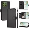 linsuyu Cover Compatible con Motorola Moto X70 Air 5G / Edge 70 5G 【Design a portafoglio due scomparti per carte】 Custodia per cellulare Black