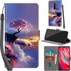 PHINIENLAND Cover per Xiaomi Redmi Note 8 Pro custodia portafoglio Alberi | 3 scomparti carte, 1 tasca banconote, Chiusura magnetica, Supporto, Pelle PU flip cover per Redmi Note 8 Pro