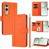 linsuyu Cover Compatible con OnePlus Nord CE4 Lite 5G,Compatible con Oppo K12X (China) 【Design a portafoglio due scomparti per carte】 Custodia per cellulare Orange