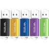 XinwaY Chiavetta USB da 64 GB, chiavetta USB per archiviazione dati, confezione da 5 pezzi, 64 GB, nero, blu, verde, oro, viola)