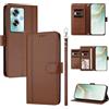 linsuyu Cover Compatible con Oppo A79 / A2 5G / A1S,Compatible con OnePlus Nord N30 SE 【Design a portafoglio due scomparti per carte】 Custodia per cellulare Brown