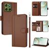 linsuyu Cover Compatible con Motorola Moto X70 Air 5G / Edge 70 5G 【Design a portafoglio due scomparti per carte】 Custodia per cellulare Brown