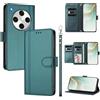 linsuyu Cover Compatible con Oppo Find X8 Pro 5G 【Design a portafoglio due scomparti per carte】 Custodia per cellulare Green